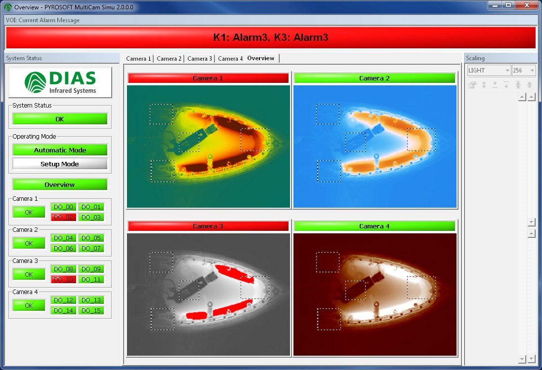 監(jiān)控4臺DIAS紅外熱像儀軟件MultiCam