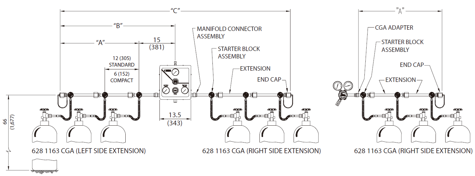 628系列Maniflex HF系統草圖